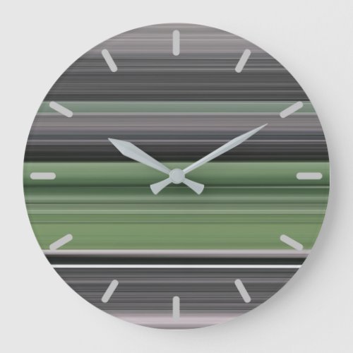 Abstract 1 Olive green and gray Large Clock