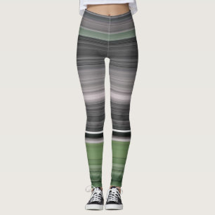 Abstract #1: Olive green and gray Leggings