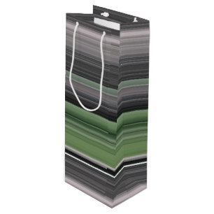 Abstract #1: Olive green and gray Wine Gift Bag