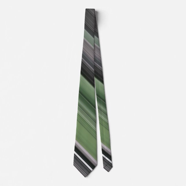 Abstract #1: Olive green and grey Neck Tie (Front)