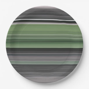 Abstract #1: Olive green and grey Paper Plates