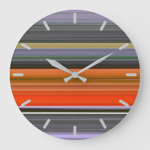 Abstract #1: Orange and gray Large Clock