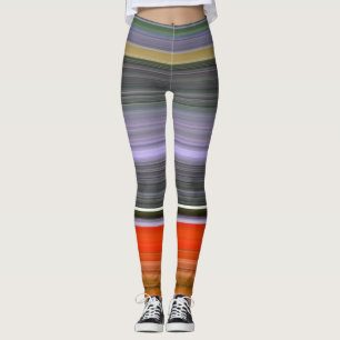 Abstract #1: Orange and gray Leggings