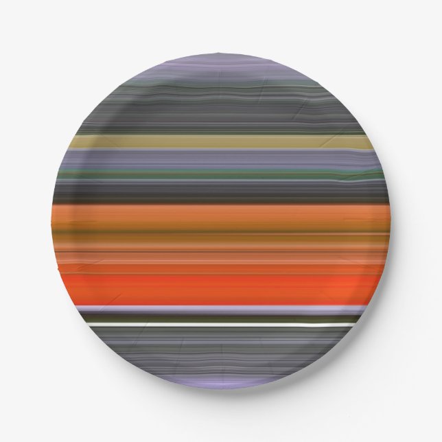 Abstract #1: Orange and gray Paper Plates (Front)