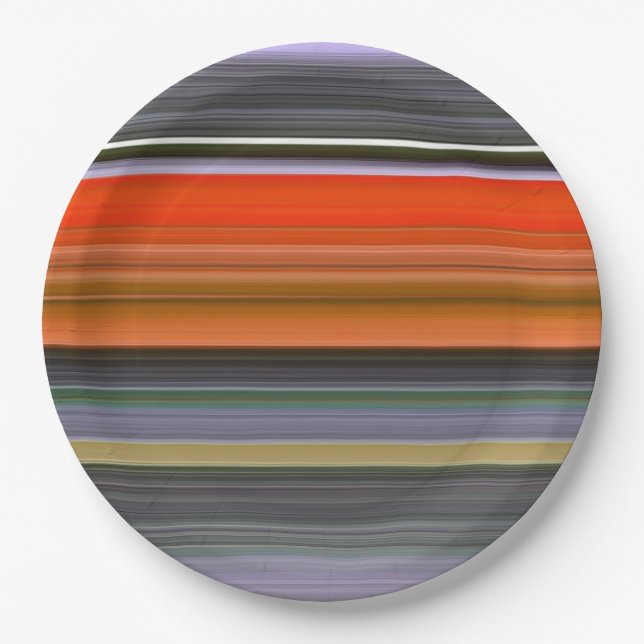Abstract #1: Orange and gray Paper Plates (Front)