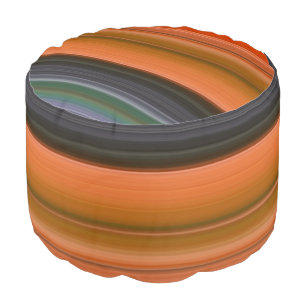 Abstract #1: Orange and grey Pouf
