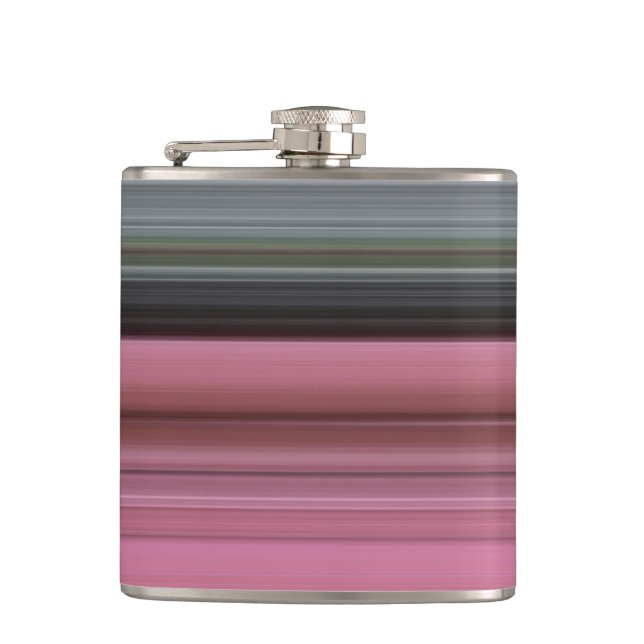 Abstract #1: Pink and gray Hip Flask (Front)