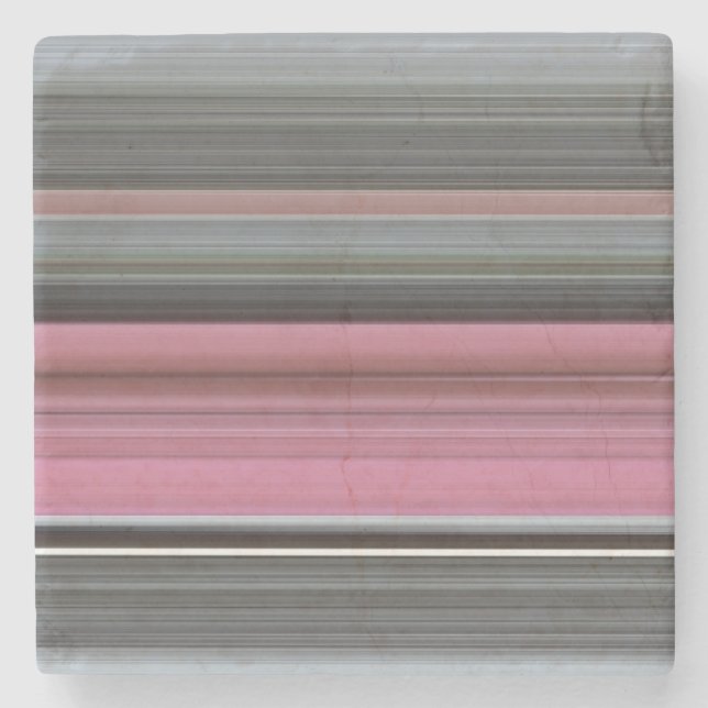 Abstract #1: Pink and gray Stone Coaster (Front)
