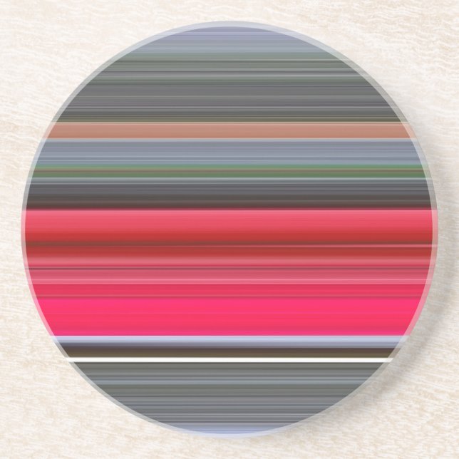 Abstract #1: Red and Gray Drink Coaster (Front)