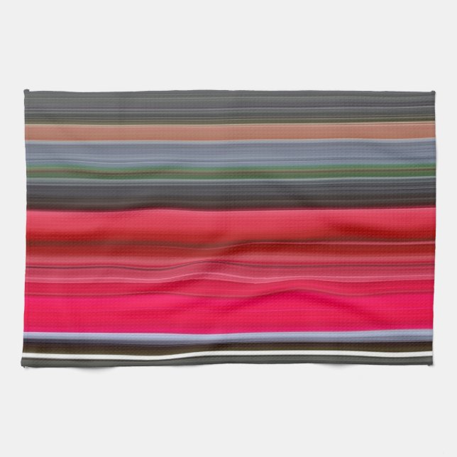 Abstract #1: Red and Gray Kitchen Towel (Horizontal)
