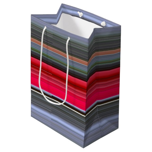Abstract #1: Red and Gray Medium Gift Bag (Front Angled)