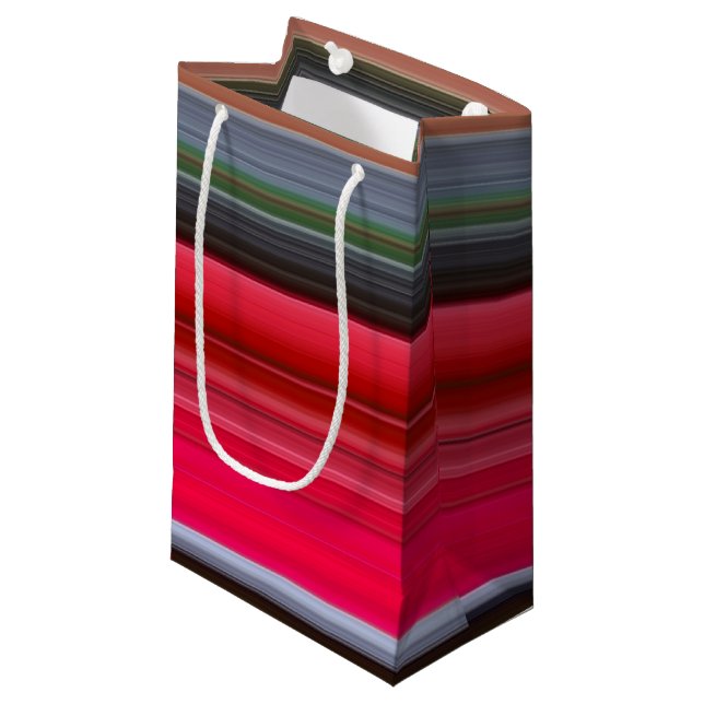 Abstract #1: Red and Gray Small Gift Bag (Front Angled)