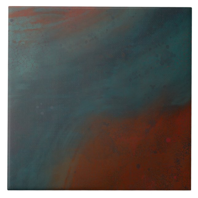 Abstract 1: reds and blues ceramic tile (Front)