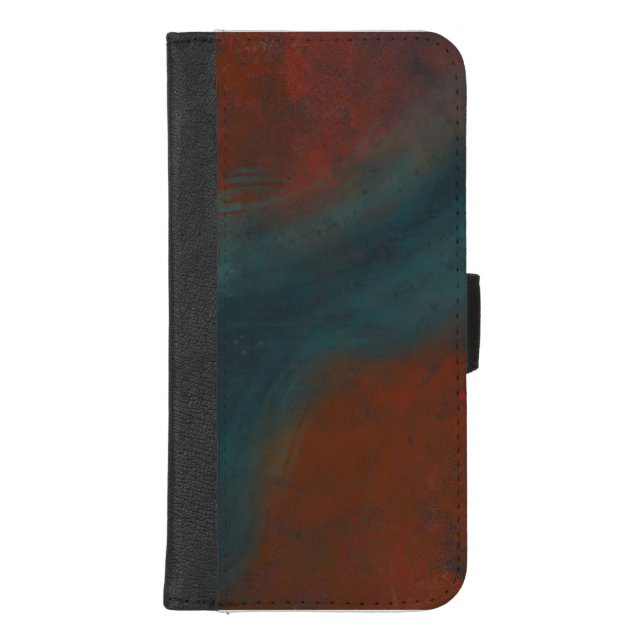 Abstract 1: reds and blues iPhone wallet case (Front)