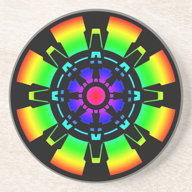 Abstract 1 sandstone coaster (Front)