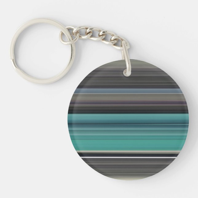 Abstract #1: Teal and gray Keychain (Front)