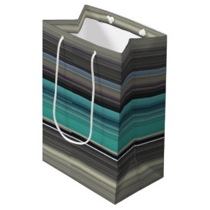 Abstract #1: Teal and gray Medium Gift Bag