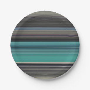Abstract #1: Teal and gray Paper Plates