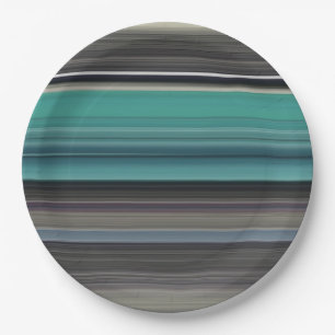 Abstract #1: Teal and gray Paper Plates