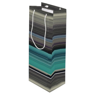 Abstract #1: Teal and gray Wine Gift Bag
