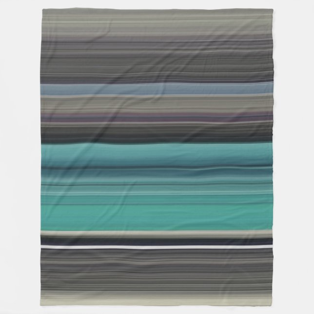 Abstract #1: Teal and grey Fleece Blanket (Front)