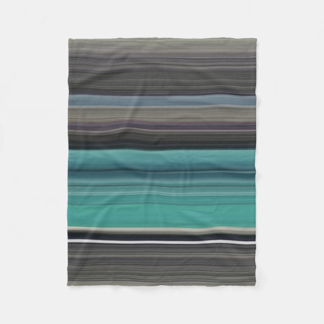 Abstract #1: Teal and grey Fleece Blanket (Front)