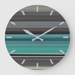 Abstract #1: Teal and grey Large Clock