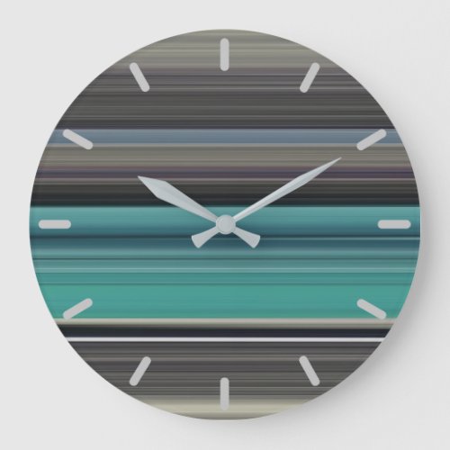Abstract 1 Teal and grey Large Clock