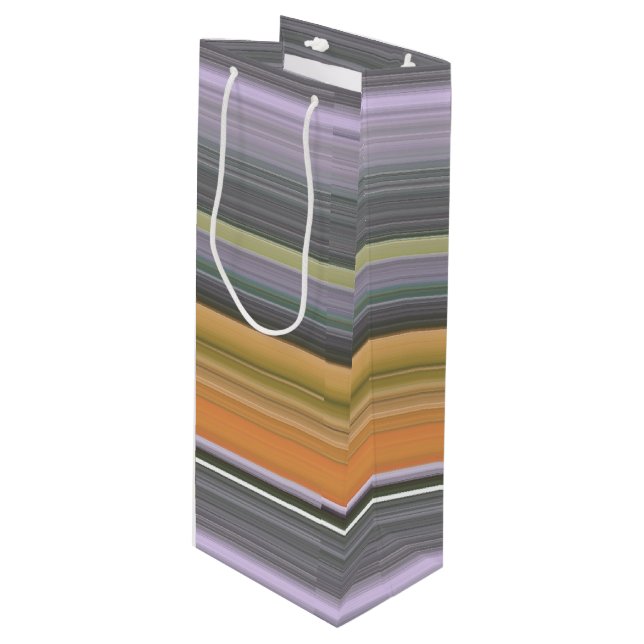 Abstract #1: Yellow and gray Wine Gift Bag (Front Angled)