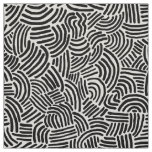 Abstract 200923 - Black on White Fabric