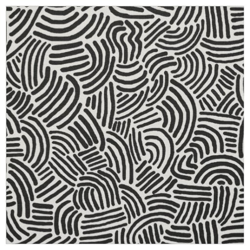 Abstract 200923 - Black on White Fabric