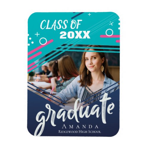 Abstract 2024 Grad Photo Graduation Announcement Magnet