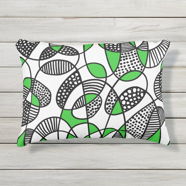 Abstract 211216 - Spring Green Outdoor Pillow (Front)