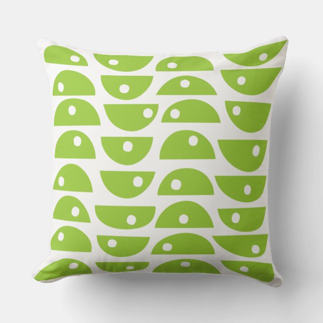 Abstract 220816 - Martian Green on White Throw Pillow (Front)