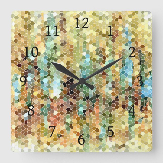 Abstract 22 mosaic square wall clock (Front)