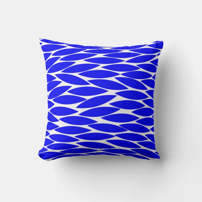 Abstract 250713 - Blue on White Throw Pillow (Front)