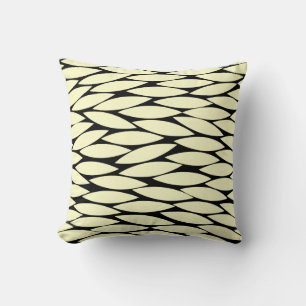 Abstract 250713 - Cream on Black Throw Pillow