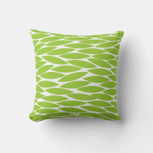 Abstract 250713 - Martian Green on White Throw Pillow