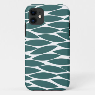 Abstract 250713 - Moss Green on White iPhone 11 Case