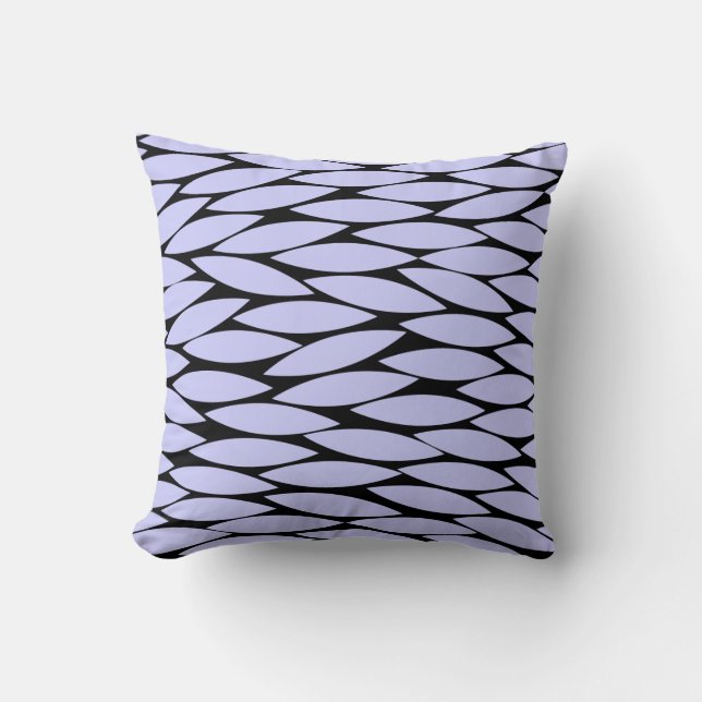 Abstract 250713 - Powder Blue on Black Throw Pillow (Front)