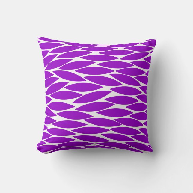 Abstract 250713 - Purple on White Throw Pillow (Front)