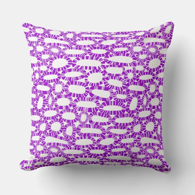 Abstract 250923 - Purple on White Throw Pillow (Front)