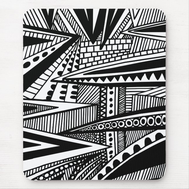 Abstract 25 - Black and White Mouse Pad (Front)
