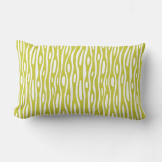 Abstract 280314 - Banana Yellow on White Lumbar Pillow