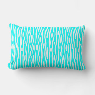 Abstract 280314 - Cyan on White Lumbar Pillow
