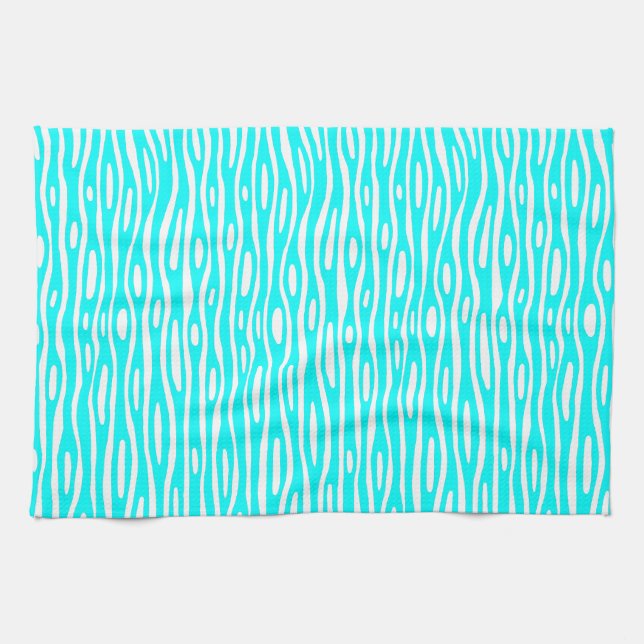 Abstract 280314 - Cyan on White Towel (Horizontal)