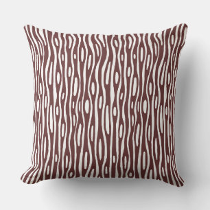 Abstract 280314 - Dark Brown on White Throw Pillow