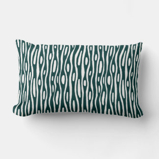 Abstract 280314 - Dark Green on White Lumbar Pillow