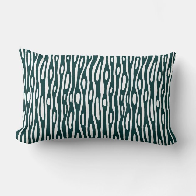 Abstract 280314 - Dark Green on White Lumbar Pillow (Front)