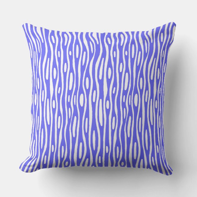 Abstract 280314 - Electric Blue on White Throw Pillow (Front)